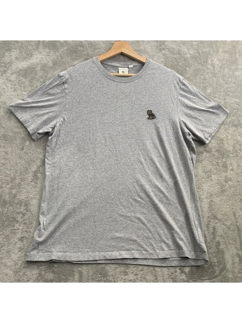 OVO October’s Very Own Shirt Men Large Gray Embroidered Owl Tee Drake Streetwear